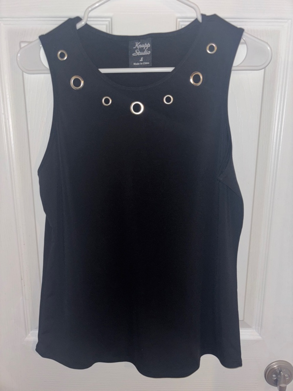 Krafft Studio Black Sleeveless Tank with Grommet Neckline